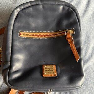 Dooney & Bourke Leather Navy Backpack with red interior